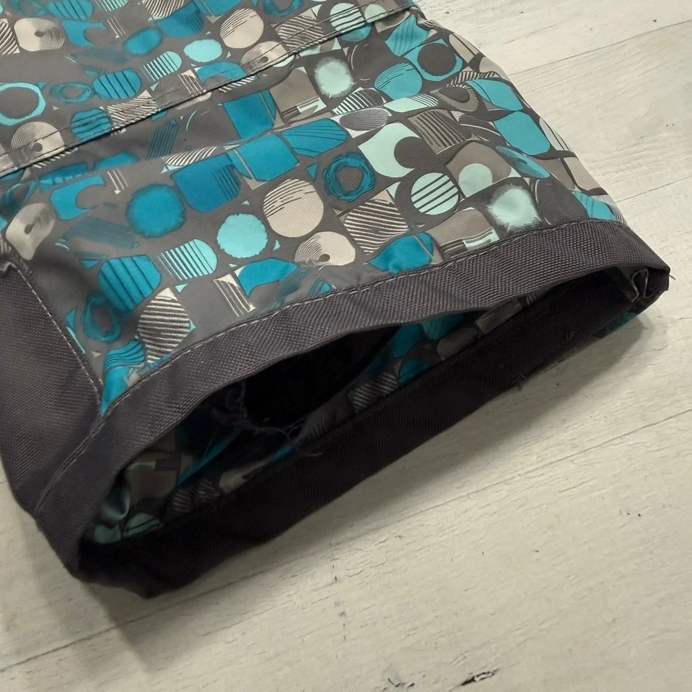 Kamik girls blue and grey‎ patterned snow pants snow bibs size 8